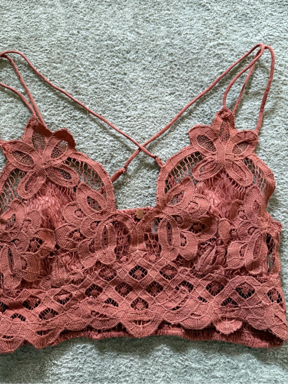 Free People Rose Mauve Lace Crop Bralette